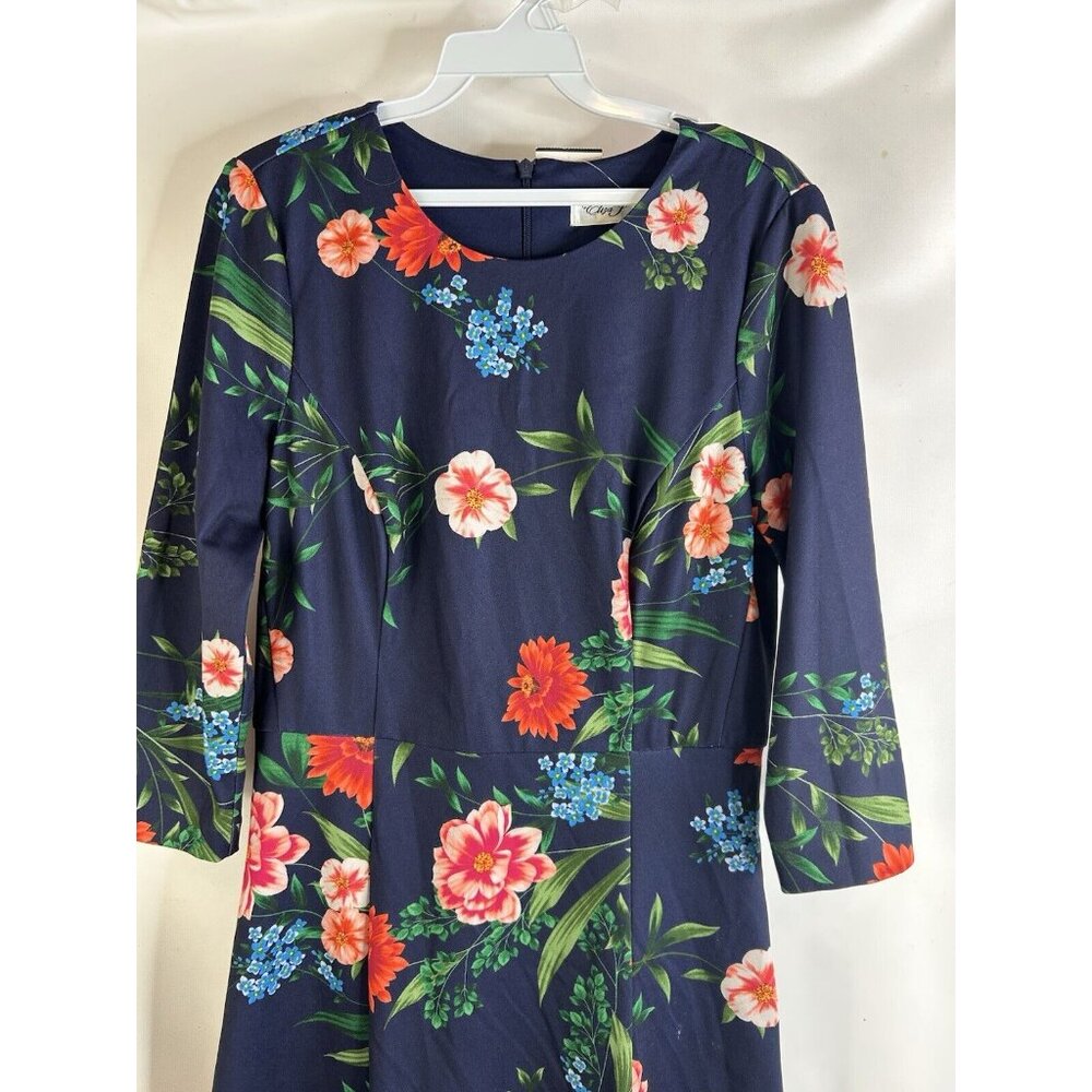 New Eliza J Garden Floral 3/4 Sleeve A Line Dress - Picture 5 of 8